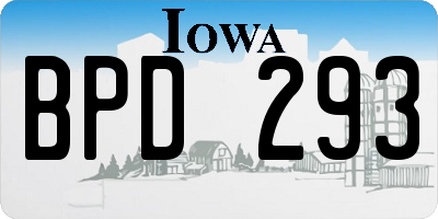 IA license plate BPD293