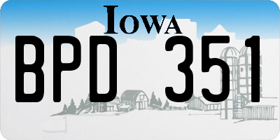 IA license plate BPD351