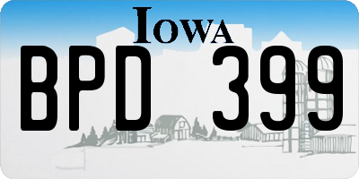 IA license plate BPD399