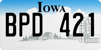 IA license plate BPD421