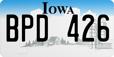 IA license plate BPD426