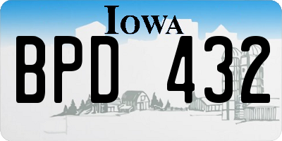 IA license plate BPD432