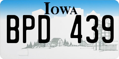 IA license plate BPD439