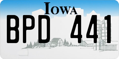 IA license plate BPD441