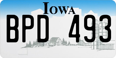 IA license plate BPD493