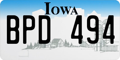 IA license plate BPD494