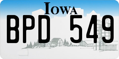 IA license plate BPD549