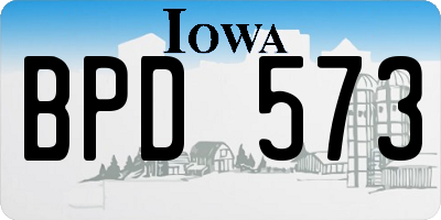 IA license plate BPD573