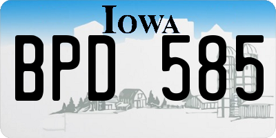IA license plate BPD585