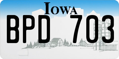 IA license plate BPD703