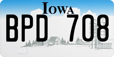 IA license plate BPD708