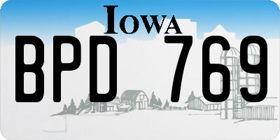 IA license plate BPD769