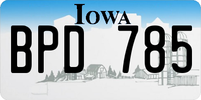 IA license plate BPD785