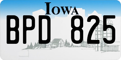 IA license plate BPD825