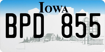 IA license plate BPD855