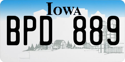 IA license plate BPD889