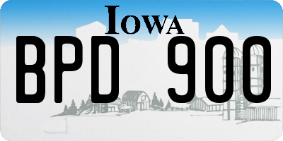 IA license plate BPD900