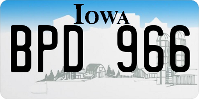 IA license plate BPD966