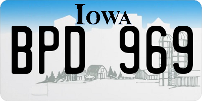 IA license plate BPD969