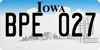 IA license plate BPE027