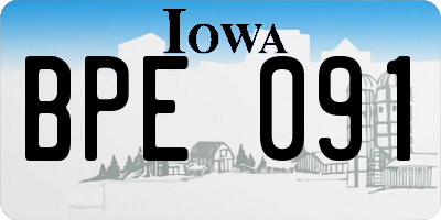 IA license plate BPE091
