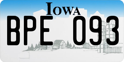 IA license plate BPE093