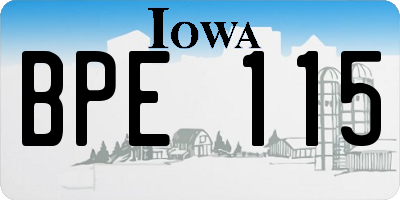 IA license plate BPE115