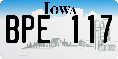 IA license plate BPE117