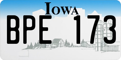 IA license plate BPE173