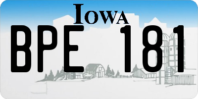 IA license plate BPE181