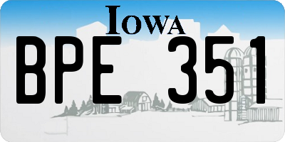 IA license plate BPE351