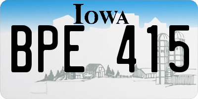 IA license plate BPE415