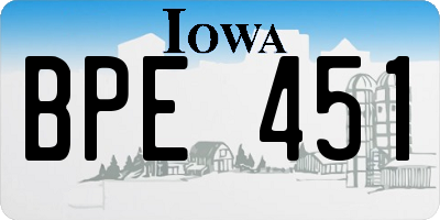 IA license plate BPE451