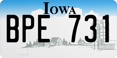 IA license plate BPE731