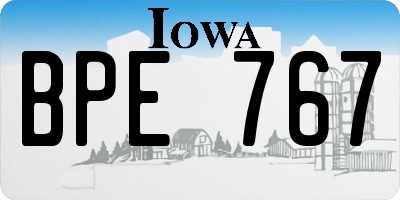 IA license plate BPE767