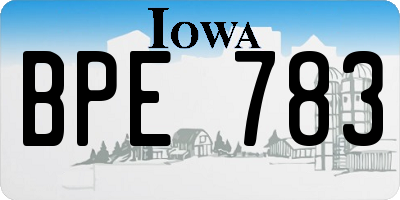 IA license plate BPE783