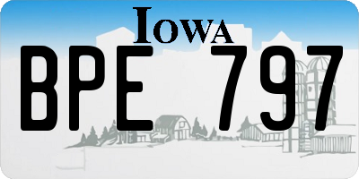 IA license plate BPE797