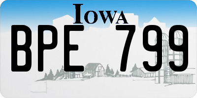 IA license plate BPE799