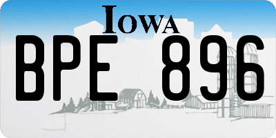 IA license plate BPE896