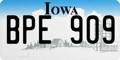 IA license plate BPE909