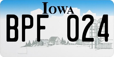 IA license plate BPF024