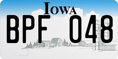 IA license plate BPF048