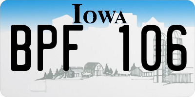 IA license plate BPF106