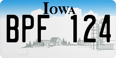 IA license plate BPF124