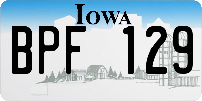 IA license plate BPF129