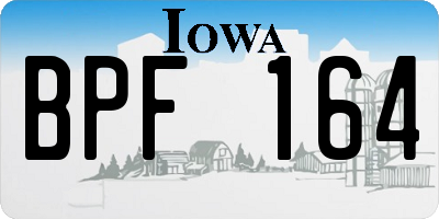 IA license plate BPF164