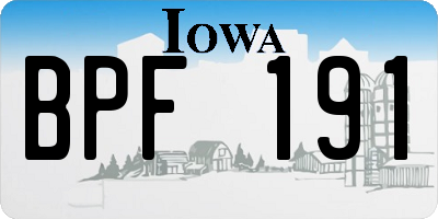 IA license plate BPF191