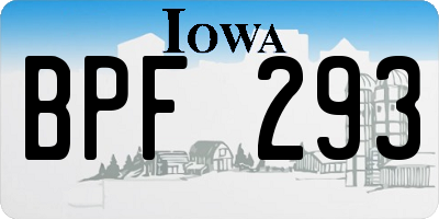 IA license plate BPF293
