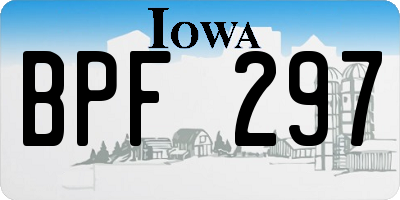 IA license plate BPF297
