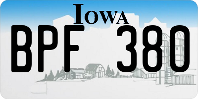 IA license plate BPF380